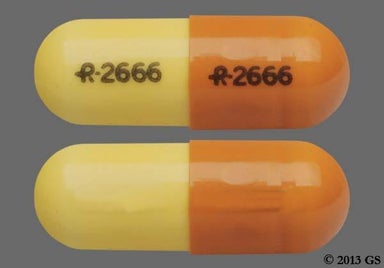 Yellow, Brown Capsule LOGO-2666 LOGO-2666 - Gabapentin 300mg Capsule