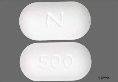 White Oblong 500 - Naproxen Sodium 500mg Controlled-Release Tablet