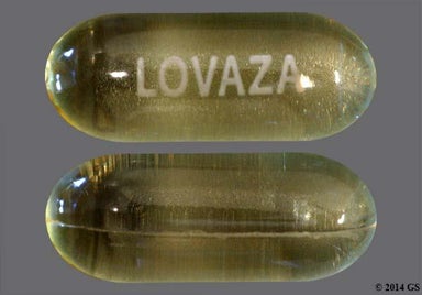 Yellow Oblong Lovaza - Omega-3-Acid Ethyl Esters 1g Softgel