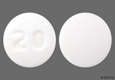 White Round 20 - Lisinopril 20mg Tablet