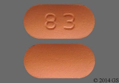 Red Oblong 83 - Levofloxacin 500mg Tablet