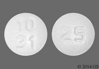 White Round 1031 - Topiramate 25mg Tablet