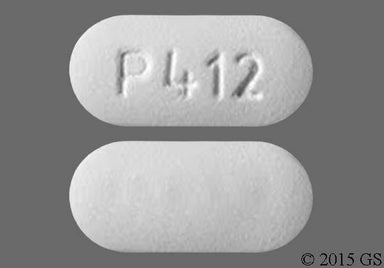 White Oblong P 412 And Logo 256 - Ursodiol 250mg Tablet