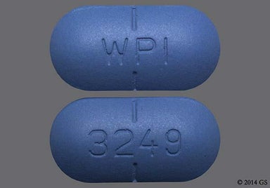 Blue Oblong 3249 - Valacyclovir Hydrochloride 1g Tablet