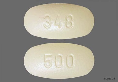 Beige Oval 348 - Cefprozil 500mg Tablet