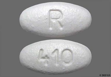 White Oval R And 410 - Amlodipine Besylate/Atorvastatin Calcium 5mg-10mg Tablet