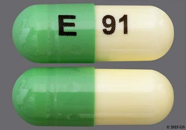 Green, White Capsule E 91 - Fluoxetine Hydrochloride 20mg Capsule