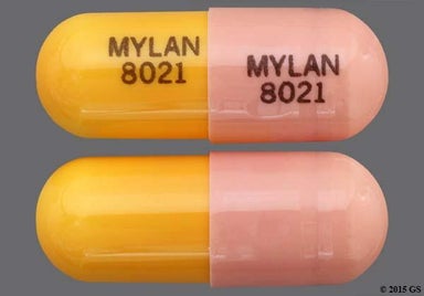 Orange And Pink Mylan 8021 Mylan 8021 - Fluvastatin Sodium 40mg Capsule