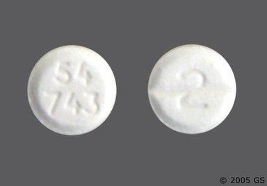 White Round 54 743 - Hydromorphone Hydrochloride 2mg Tablet