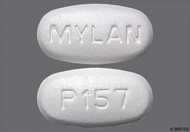 White Oval Mylan And P157 - Pioglitazone Hydrochloride and Metformin Hydrochloride 15mg-850mg Tablet