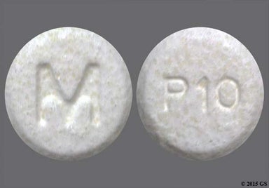 White Round P10 - Prednisolone Sodium Phosphate 10mg Orally Disintegrating Tablet