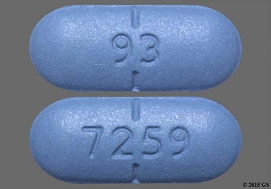 Blue Oblong 7259 - Valacyclovir Hydrochloride 1g Tablet