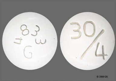 White Round 30/4 And 4833G - Pioglitazone Hydrochloride/Glimepiride 30mg-4mg Tablet