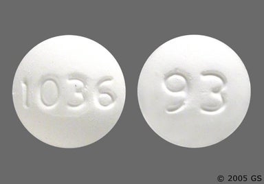 White Round 1036 - Lisinopril/Hydrochlorothiazide 20mg-12.5mg Tablet
