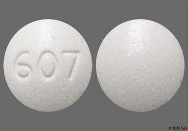 White Round 607 - Disulfiram 250mg Tablet