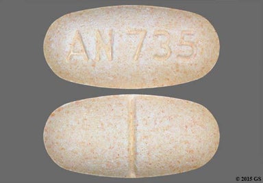 Peach Oval AN 735 - Felbamate 600mg Tablet