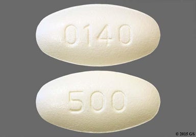 Yellow Oval 0140 - Levofloxacin 500mg Tablet