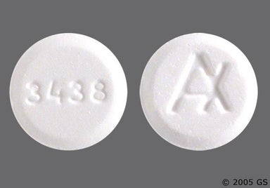 White Round Logo And 3438 - Selegiline Hydrochloride 5mg Tablet