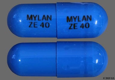 Blue Capsule MYLAN ZE 40 MYLAN ZE 40 - Ziprasidone Hydrochloride 40mg Capsule