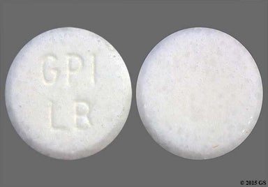 White, Gray Round GPI LB - Gas Relief 80mg Chewable Tablet