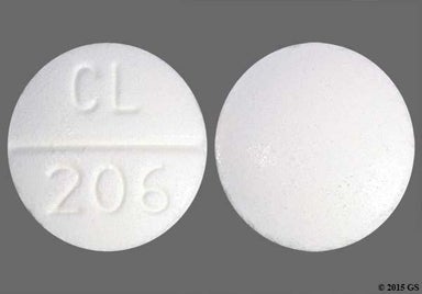 White Round CL 206 - Sodium Bicarbonate 650mg Tablet