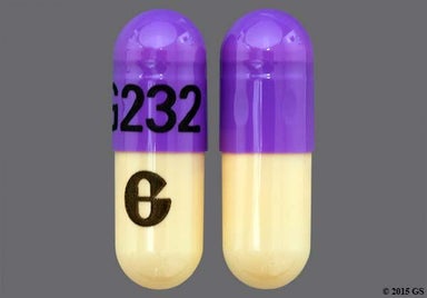 Purple, Orange Capsule G232 LOGO - Omeprazole 40mg Delayed-Release Capsule