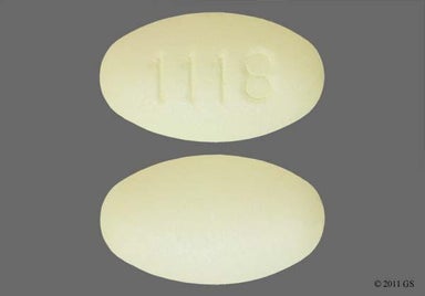 Yellow Oval 1118 - Losartan Potassium/Hydrochlorothiazide 100mg-25mg Tablet