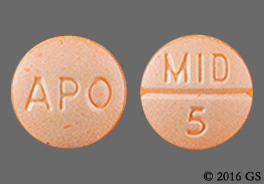 Orange Round Mid 5 And Apo - Midodrine Hydrochloride 5mg Tablet