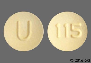 Yellow Round 115 And U - Topiramate 25mg Tablet