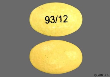 Yellow Oval 93/12 - Pantoprazole Sodium 40mg Delayed-Release Tablet