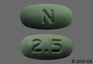 Green Oblong 2.5 - Naratriptan Hydrochloride 2.5mg Tablet