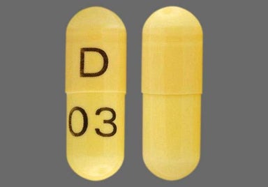 Yellow Capsule D 03 - Gabapentin 300mg Capsule
