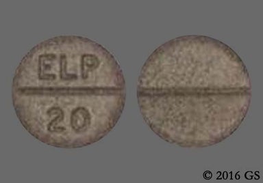 Purple Round Elp 20 - Enalapril Maleate 20mg Tablet