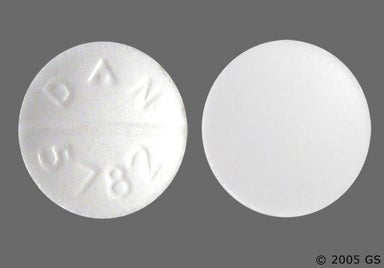 White Round Dan 5782 - Atenolol/Chlorthalidone 50mg-25mg Tablet