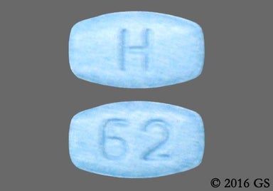 Blue Rectangular H And 62 - Aripiprazole 5mg Tablet
