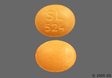 Yellow-orange Oval SL 524 - Protriptyline Hydrochloride 10mg Tablet