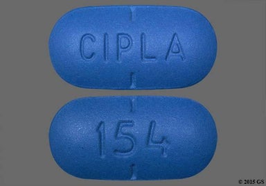Blue Oblong CIPLA - Valacyclovir Hydrochloride 1g Tablet