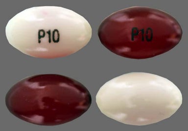 Red, White Capsule P10 - CVS Stool Softener 100mg Softgel