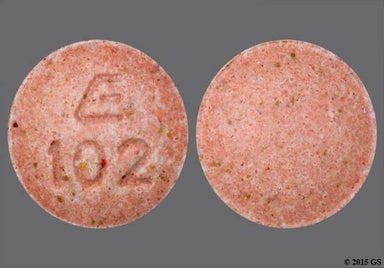 Peach Round E 102 - Lisinopril 20mg Tablet