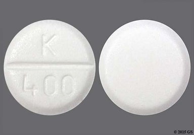 White Round K 400 - Glycopyrrolate 1mg Tablet