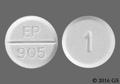 White Round EP 905 - Lorazepam 1mg Tablet