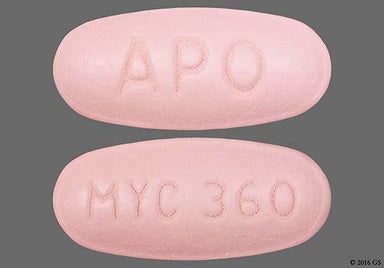Pink Oval Apo And Myc 360 - Mycophenolic Acid 360mg Delayed-Release Tablet