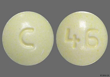 Yellow Round 46 And C - Olanzapine 5mg Tablet