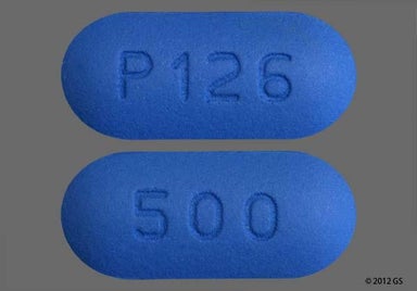 Blue Oblong P126 And 500 - Cefuroxime Axetil 500mg Tablet