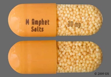Orange M. Amphet Salts 30 Mg - Amphetamine/Dextroamphetamine Salts 30mg Extended-Release Capsule