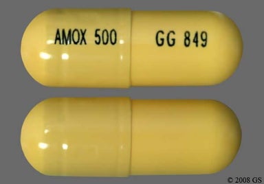 Yellow Capsule AMOX 500 GG 849 - Amoxicillin 500mg Capsule