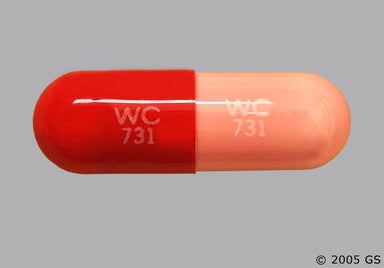 Orange, Peach Capsule WC 731 WC 731 - Amoxicillin 500mg Capsule