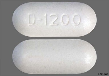 White Oblong D-1200 - Salsalate 750mg Tablet