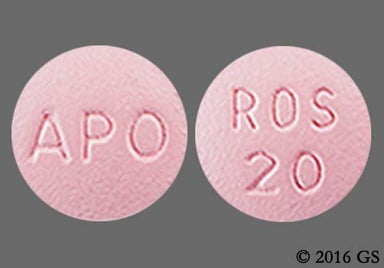 Pink Round Ros 20 And Apo - Rosuvastatin Calcium 20mg Tablet