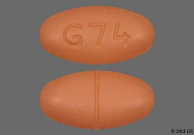 Brown Oval G74 - Verapamil Hydrochloride 240mg Extended-Release Tablet